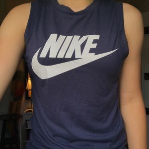 DARK BLUE NIKE MUSCLE TANK!!
